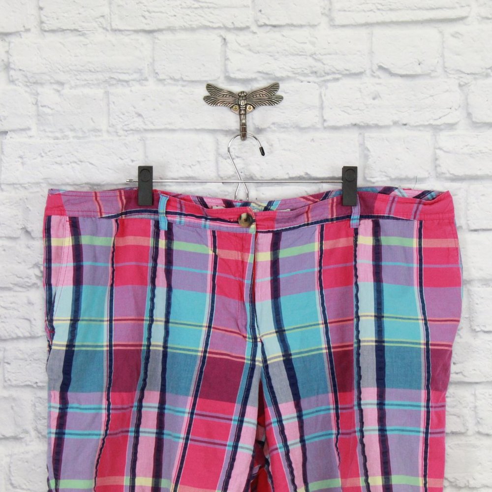 LIZ CLAIBORNE Pink Paid Jackie Fit Shorts Size 24 - Picture 2 of 12